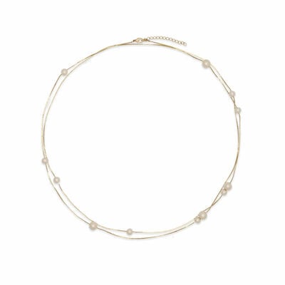 Petite cotton pearl necklace by Anq